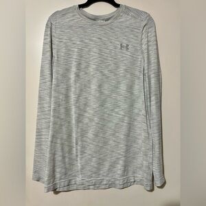 Under Armour Men's Heat Gear Heathered Gray Long Sleeve Tee